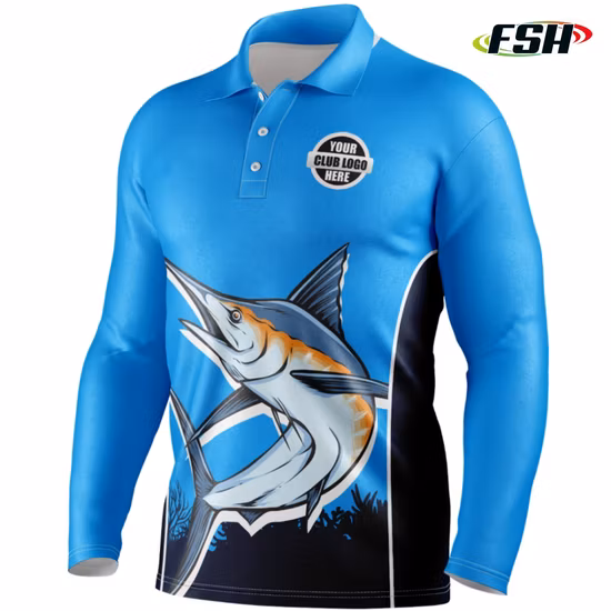 주문 대나무 친절한 재생된 물자 UV Upf50+ 습기 흡수 망 Hoody 긴 소매 낚시 셔츠