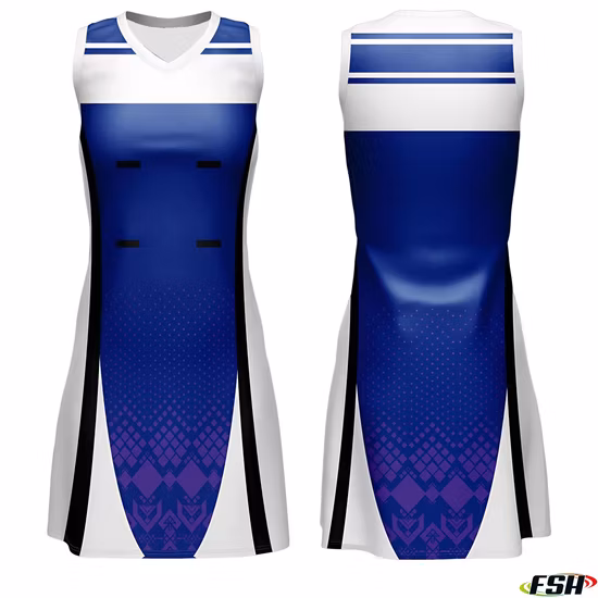 통기성 넷볼 드레스를 인쇄하는 새로운 디자인 맞춤 제작 승화