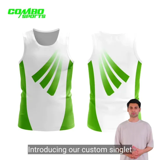 스포츠 남성 탱크탑 런닝 체육관 싱글을 위한 완전 승화 100% 폴리에스터 싱글